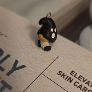 FREE Miniature Black and White Gnome Charm W/ Bale  Collect / Printer's Box READ